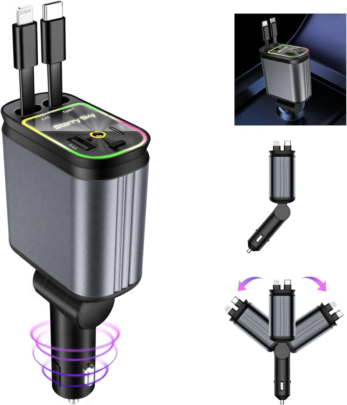 Ultimate 4-in-1 Retractable Car Charger™